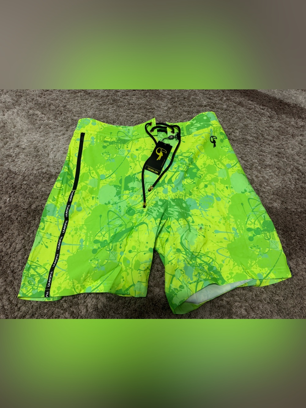 Tucann Splatter Swim Shorts Green